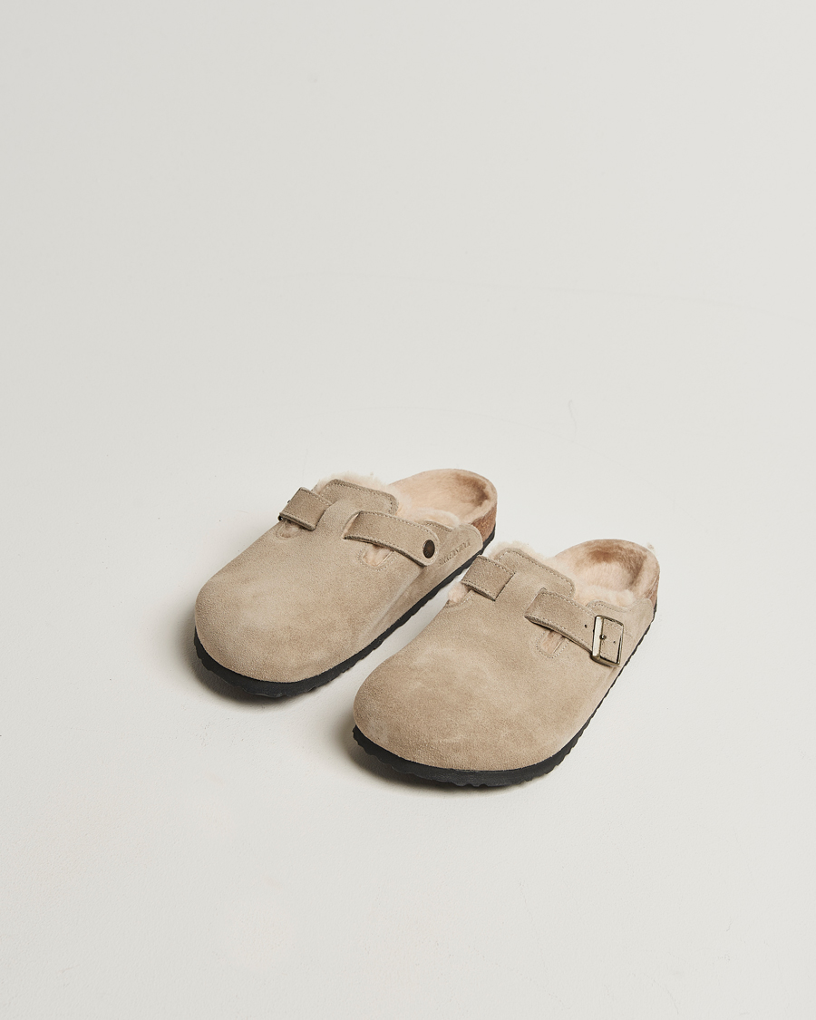 Mies | Sandaalit ja tohvelit | BIRKENSTOCK | Boston Shearling Taupe Suede