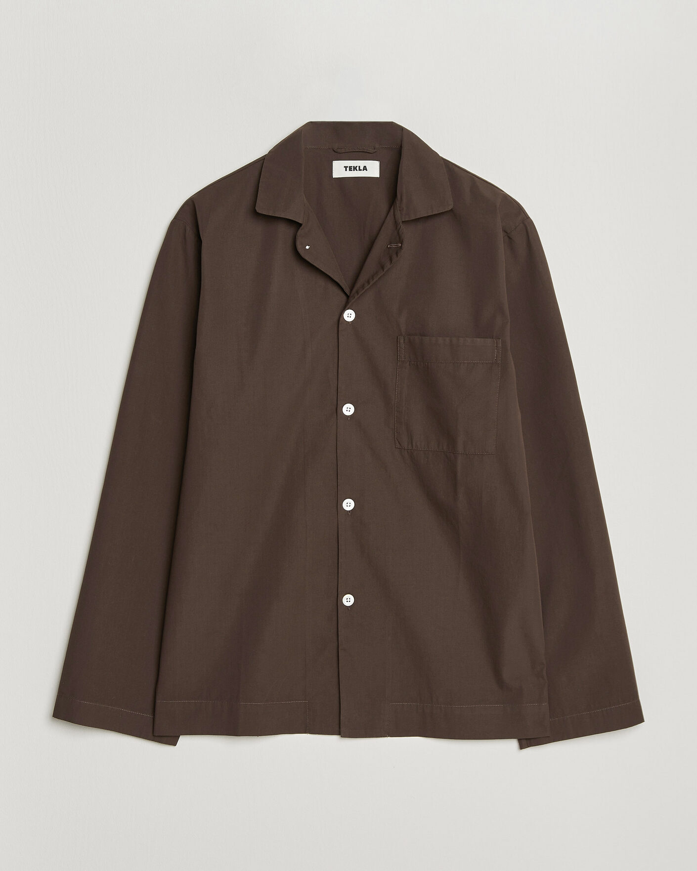 Mies | Yöpuvut ja kylpytakit | Tekla | Poplin Pyjama Shirt Coffee