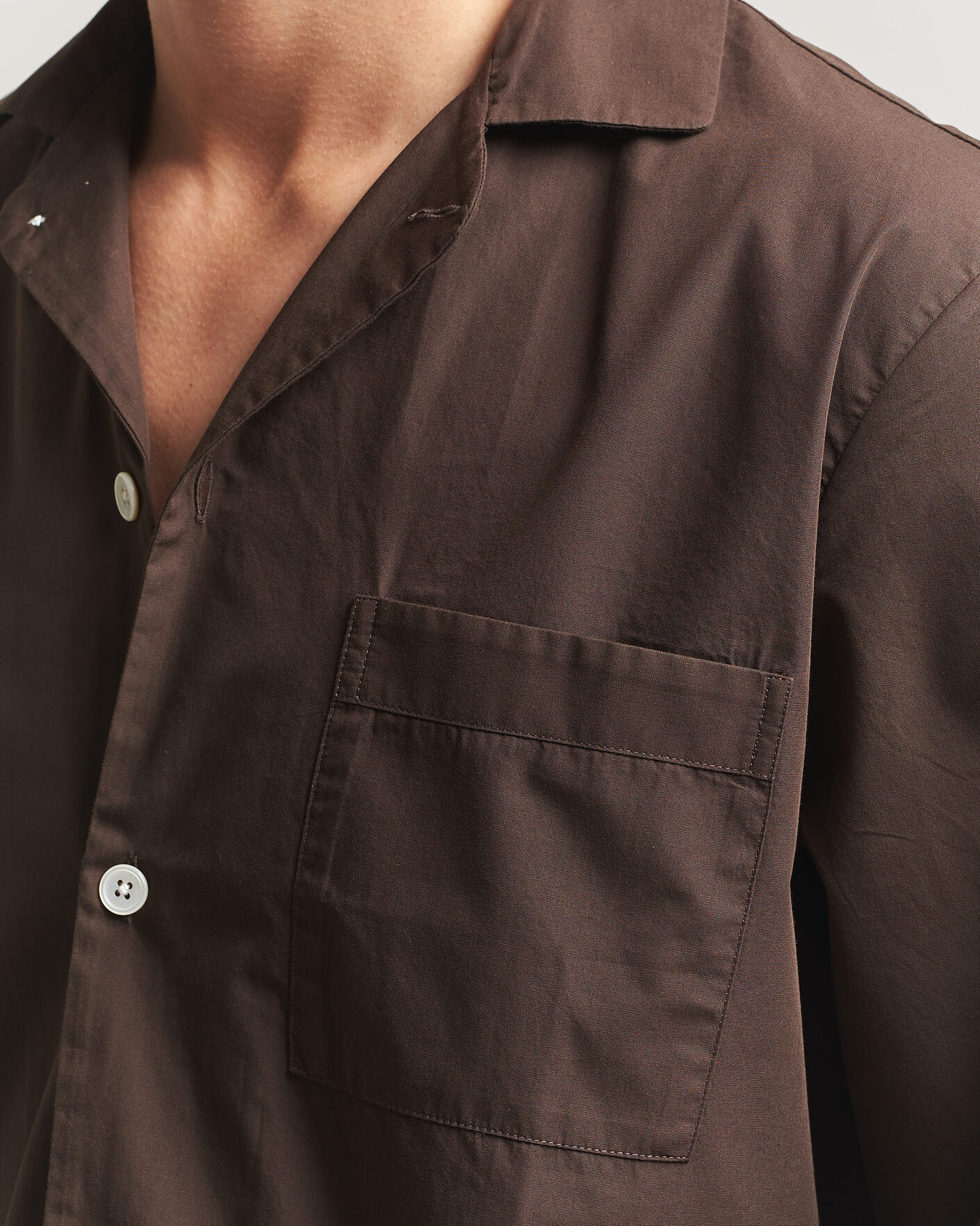 Mies | Yöpuvut ja kylpytakit | Tekla | Poplin Pyjama Shirt Coffee
