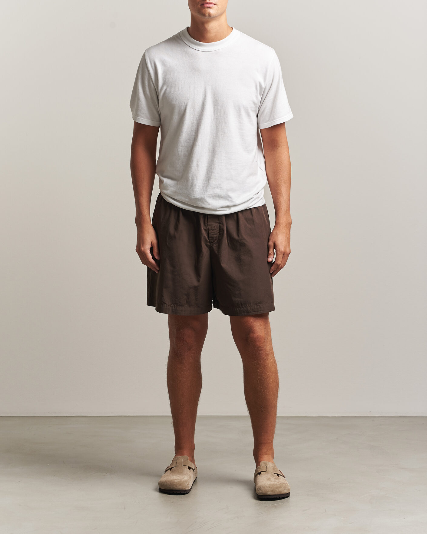 Mies | Yöpuvut ja kylpytakit | Tekla | Poplin Pyjama Shorts Coffee