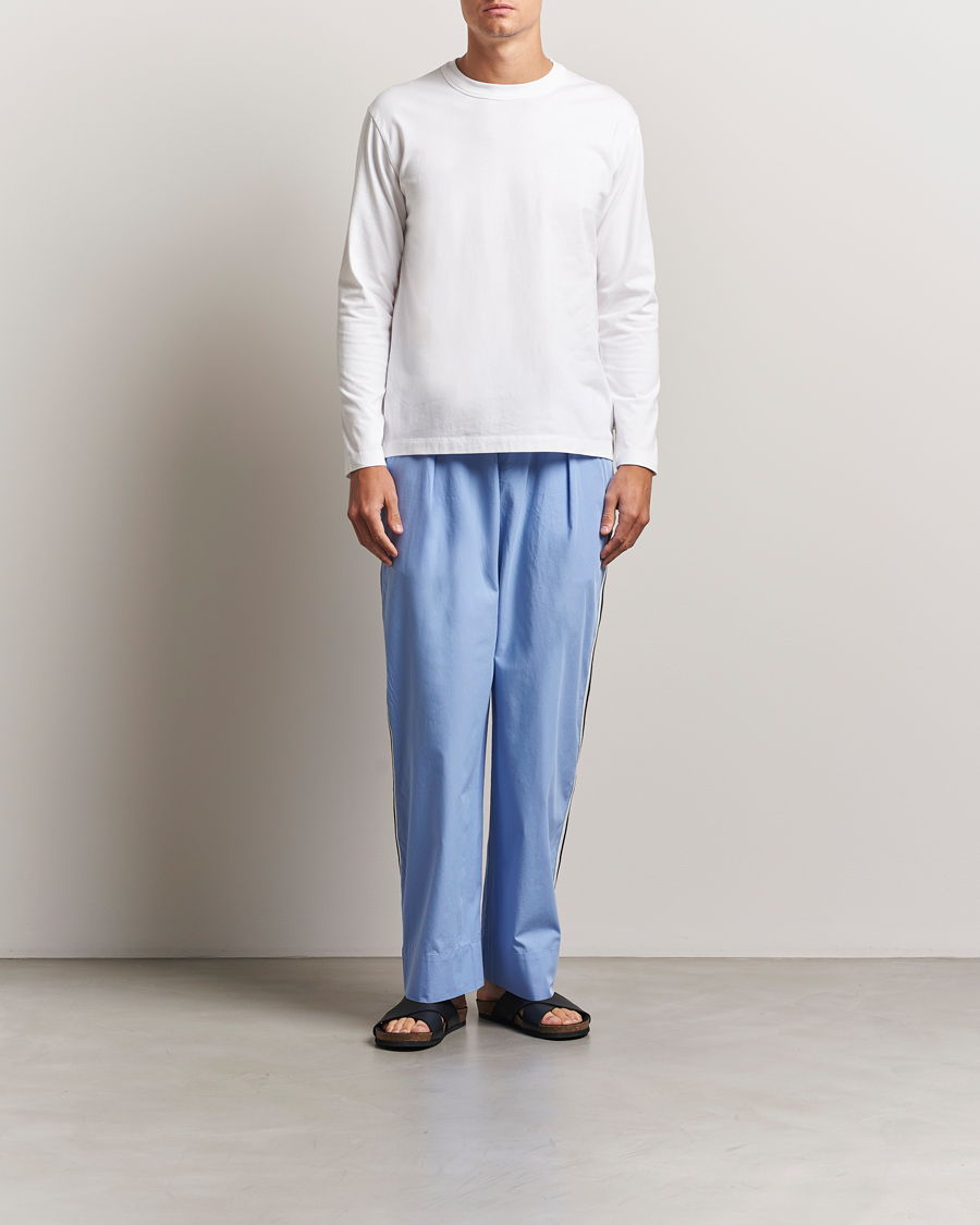 Mies | T-paidat | Tekla | Organic Cotton Long Sleeve T-Shirt White