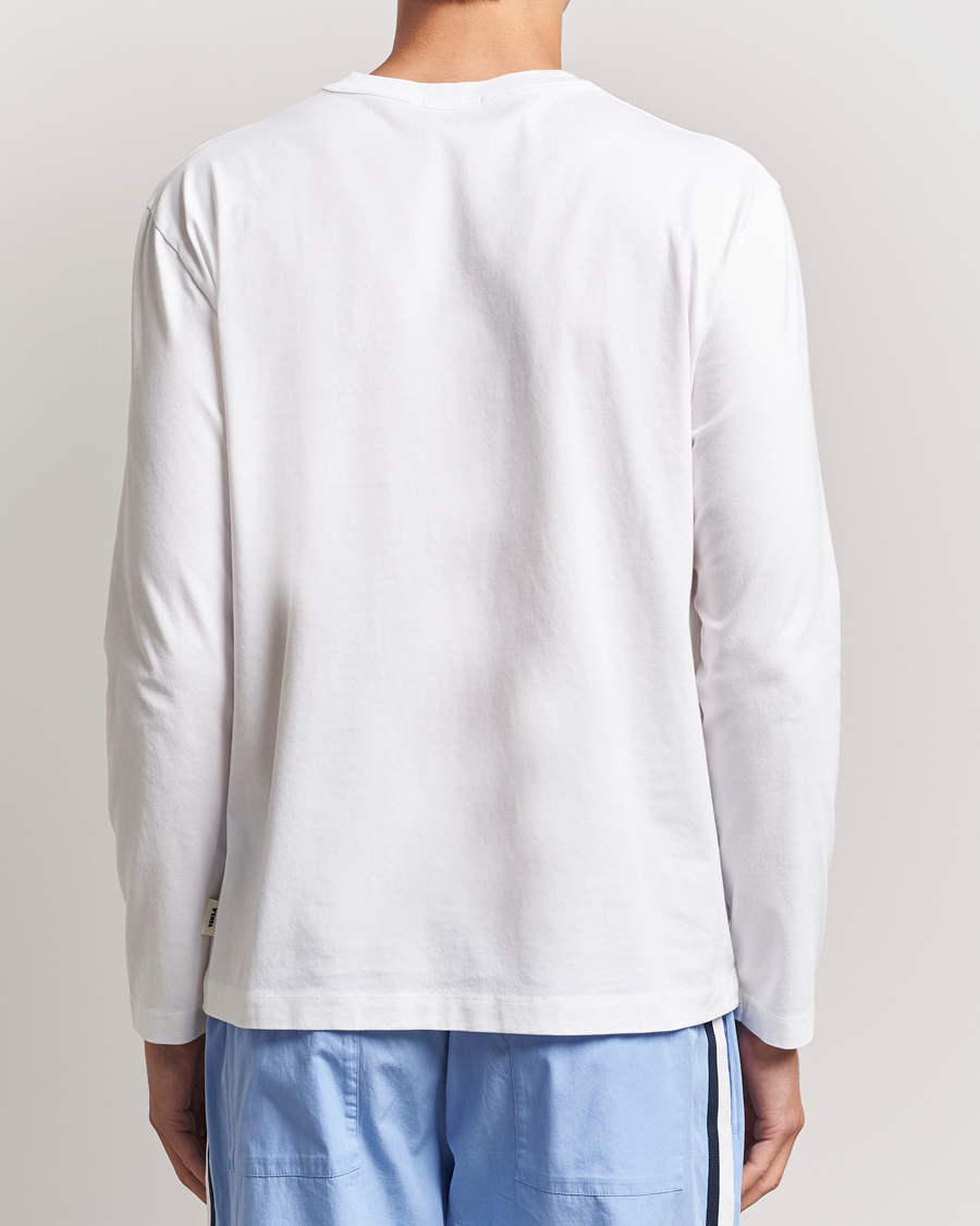 Mies | T-paidat | Tekla | Organic Cotton Long Sleeve T-Shirt White