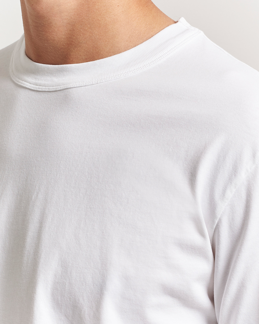 Mies | T-paidat | Tekla | Organic Cotton Long Sleeve T-Shirt White