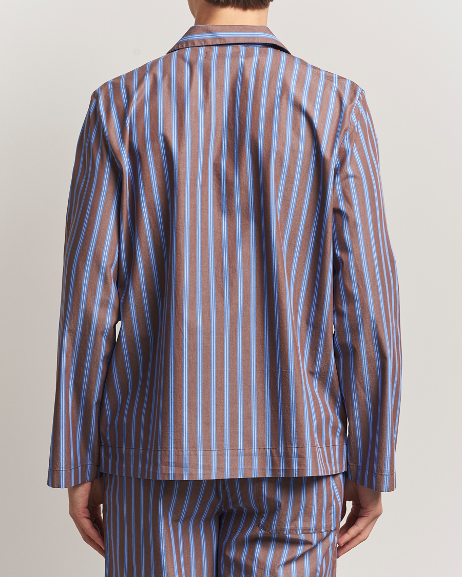 Mies | Yöpuvut ja kylpytakit | Tekla | Poplin Pyjama Shirt Chestnut Stripes