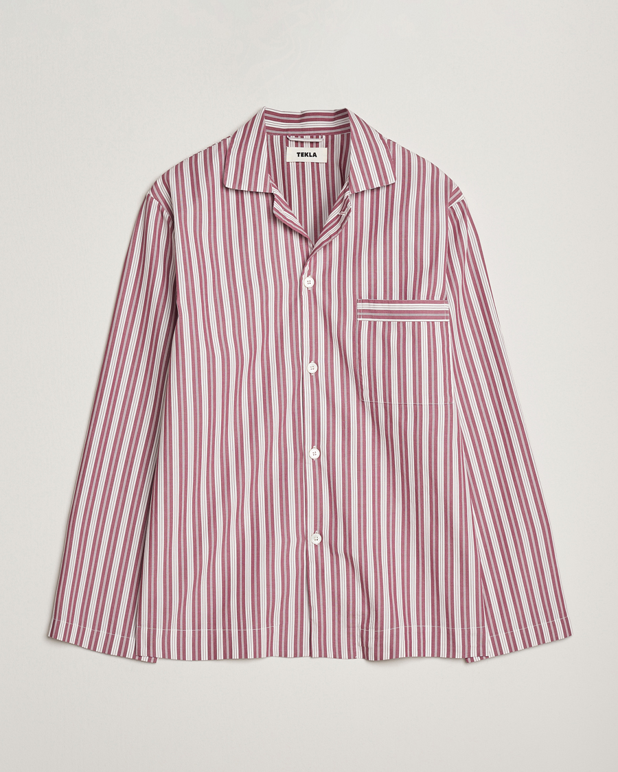 Mies | Yöpuvut ja kylpytakit | Tekla | Poplin Pyjama Shirt Rhubarb Stripes