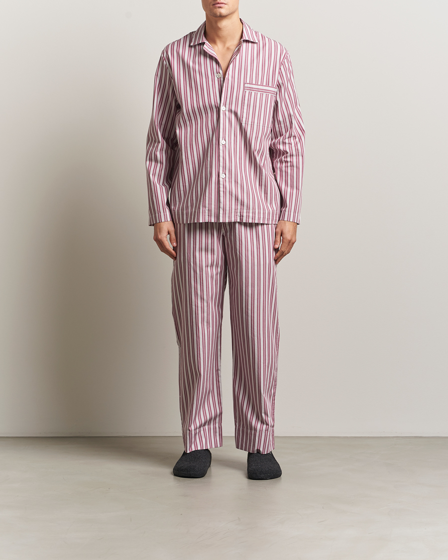 Mies | Yöpuvut ja kylpytakit | Tekla | Poplin Pyjama Shirt Rhubarb Stripes