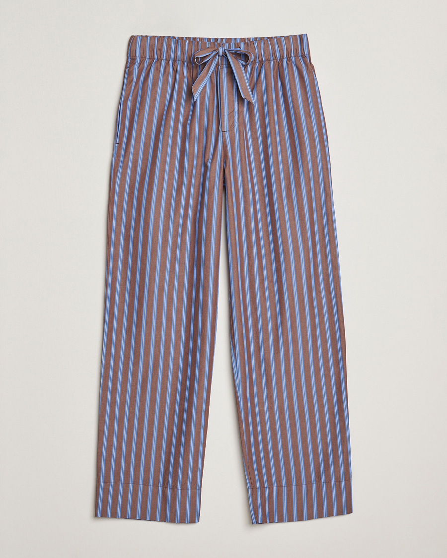 Mies | Yöpuvut ja kylpytakit | Tekla | Poplin Pyjama Pants Chestnut Stripes