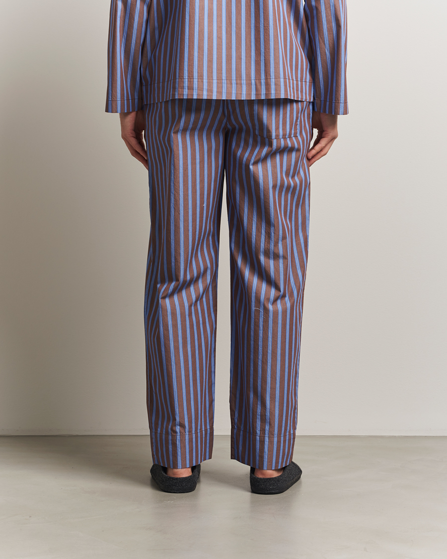 Mies | Yöpuvut ja kylpytakit | Tekla | Poplin Pyjama Pants Chestnut Stripes