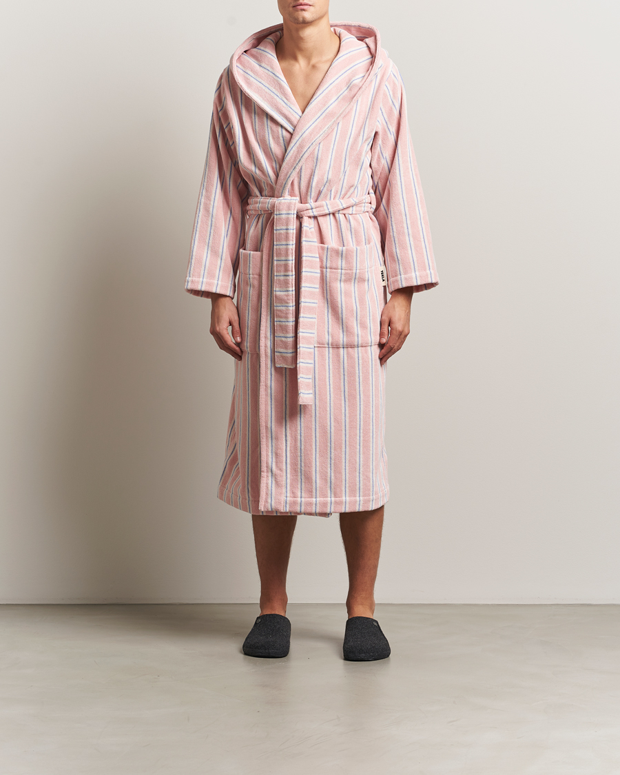 Mies | Yöpuvut ja kylpytakit | Tekla | Organic Terry Hooded Bathrobe Candy Stripes