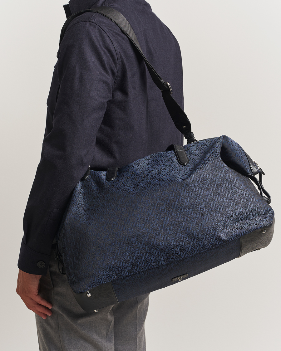 Mies | Laukut | Smythson | Canvas Stamp Travel Bag Navy