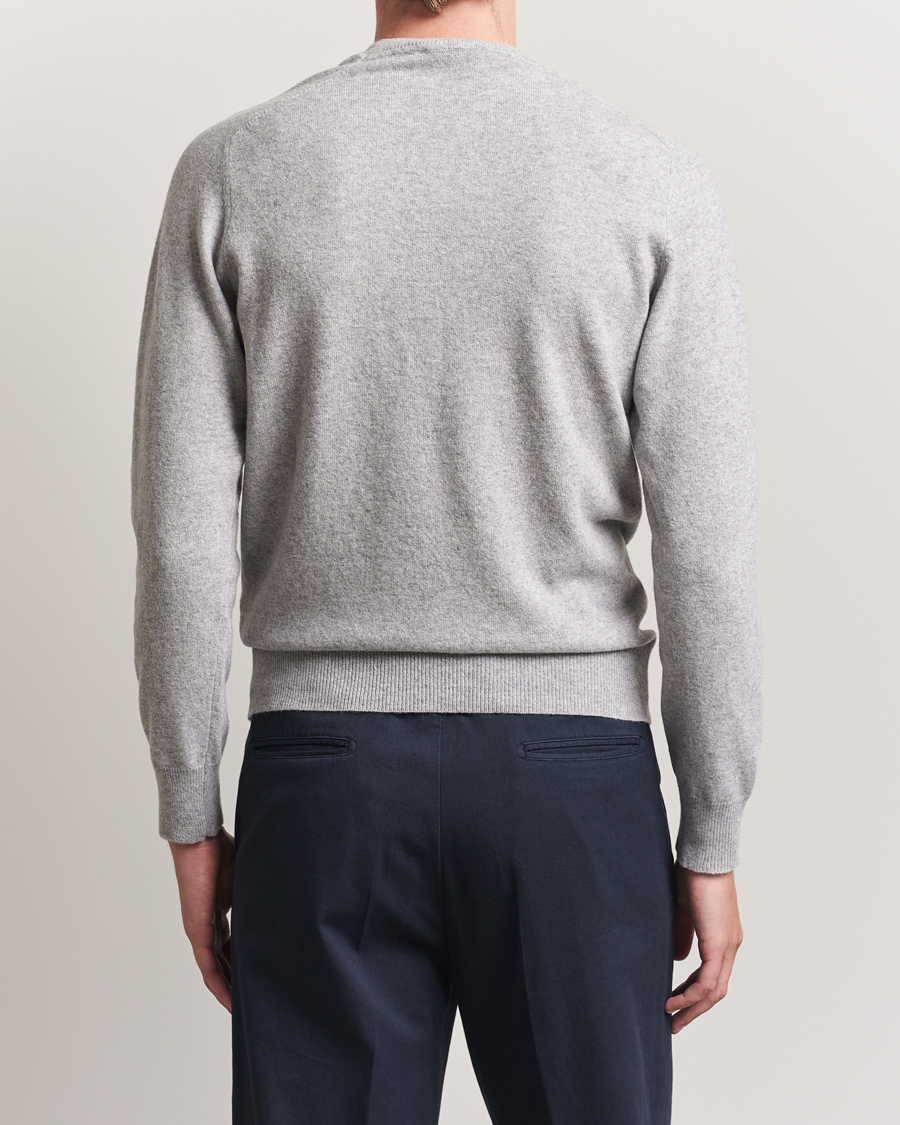 Mies | Puserot | Altea | Wool/Cashmere Crew Neck Pullover Light Grey