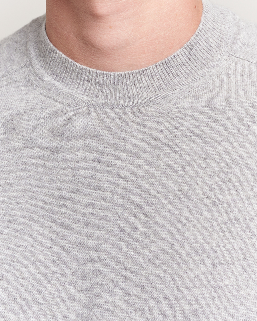 Mies | Puserot | Altea | Wool/Cashmere Crew Neck Pullover Light Grey