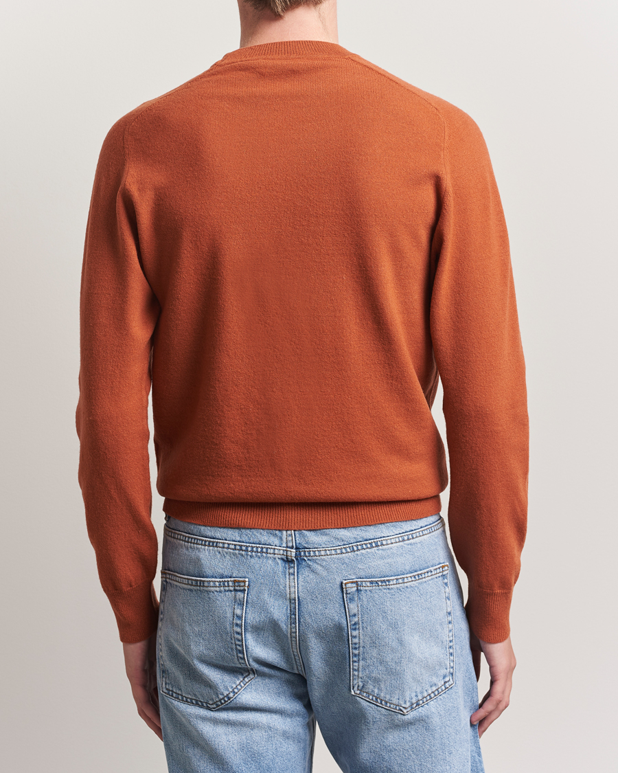 Mies | Puserot | Altea | Wool/Cashmere Crew Neck Pullover Orange