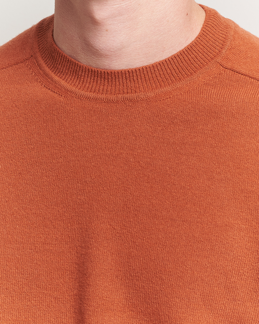Mies | Puserot | Altea | Wool/Cashmere Crew Neck Pullover Orange
