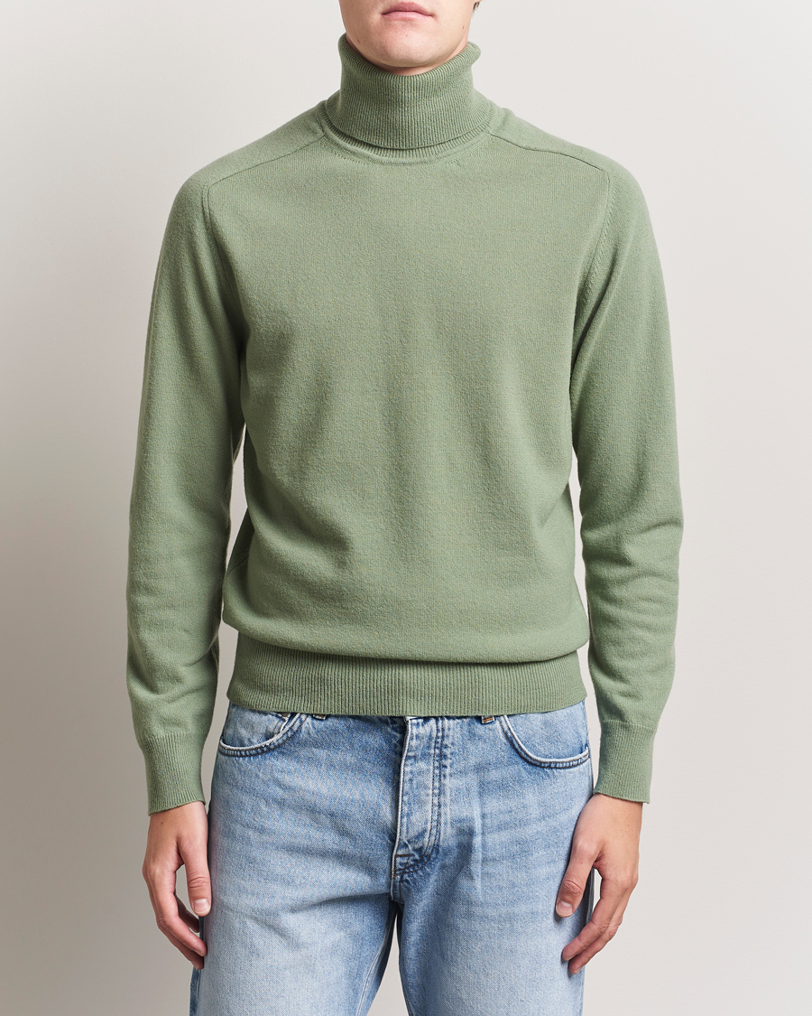 Mies | Puserot | Altea | Wool/Cashmere Rollneck Green