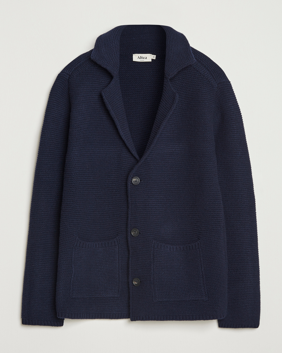 Mies | Puserot | Altea | Wool Cardigan Jacket Navy