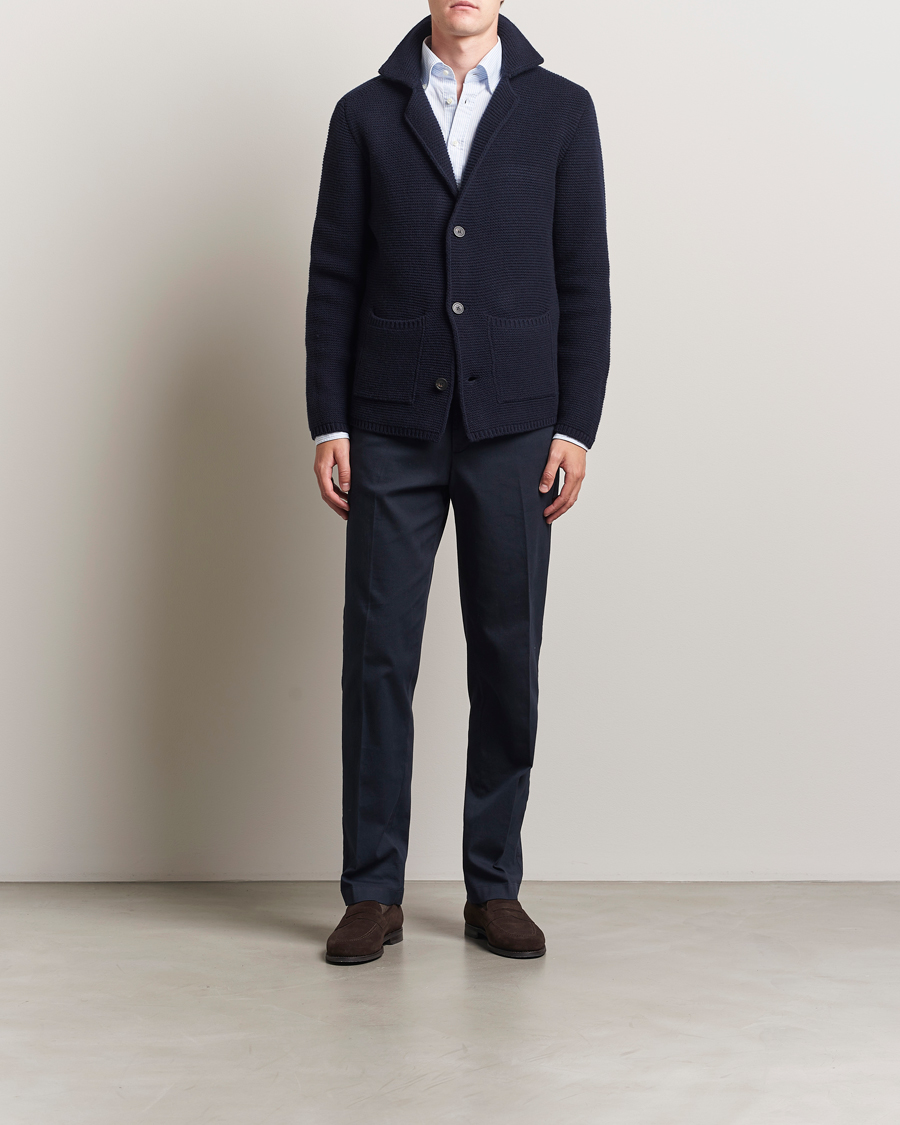Mies | Puserot | Altea | Wool Cardigan Jacket Navy