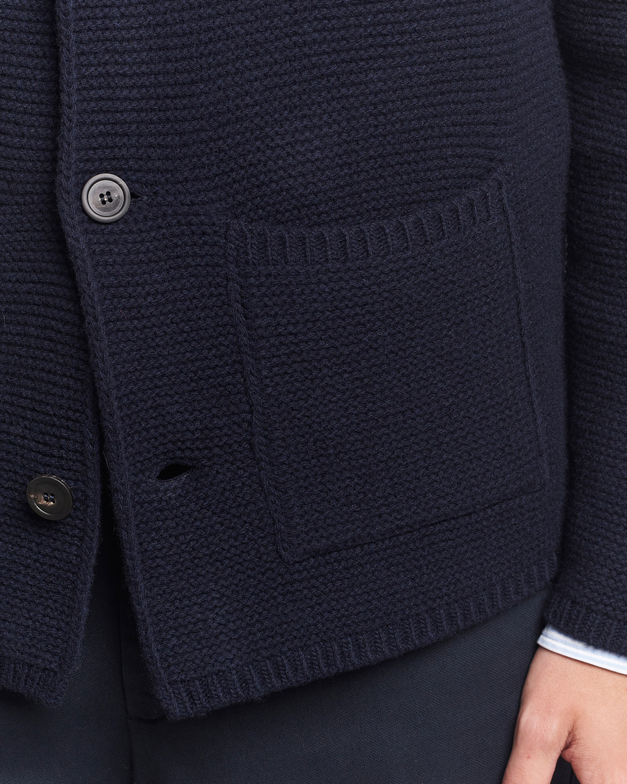 Mies | Puserot | Altea | Wool Cardigan Jacket Navy