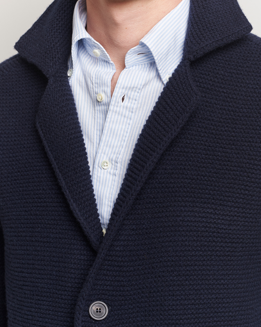 Mies | Puserot | Altea | Wool Cardigan Jacket Navy
