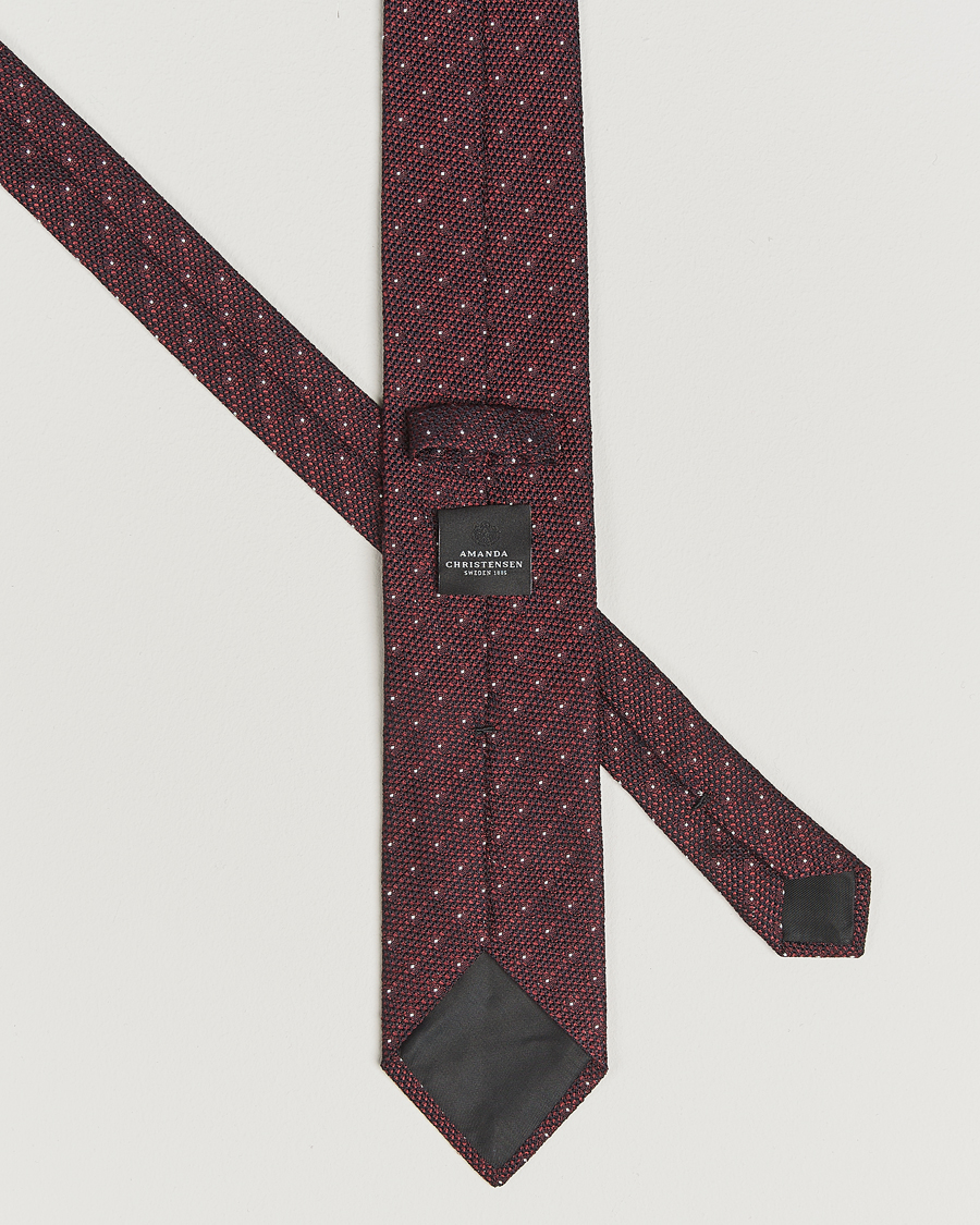 Mies | Solmiot | Amanda Christensen | Silk Grenadine Dot 8cm Tie Wine