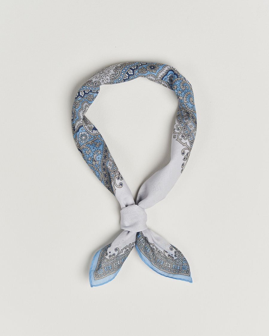 Mies | Huivit | Amanda Christensen | Cotton Voilé Printed Paisley Bandana Cream