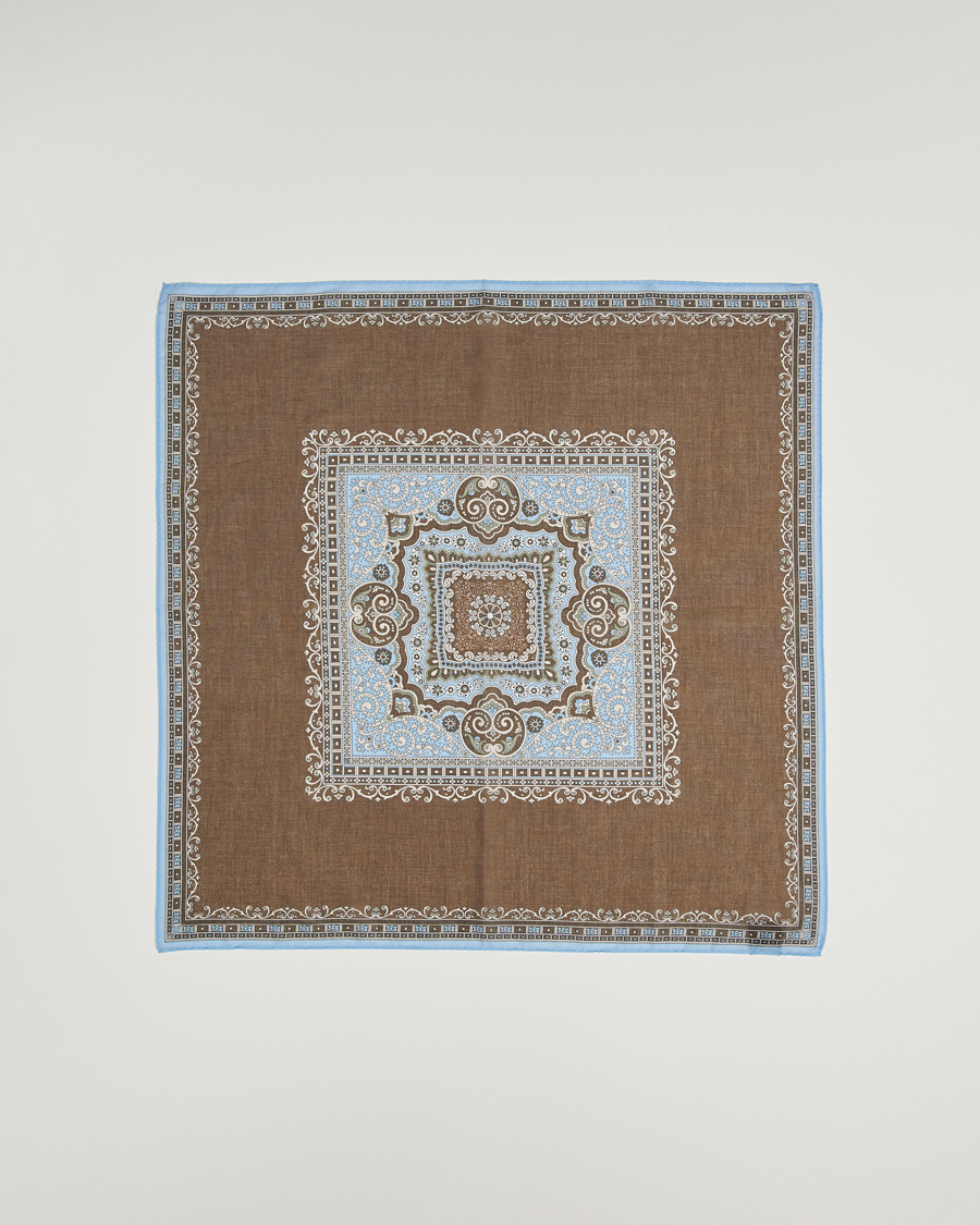 Mies | Huivit | Amanda Christensen | Cotton Voilé Printed Paisley Bandana Brown