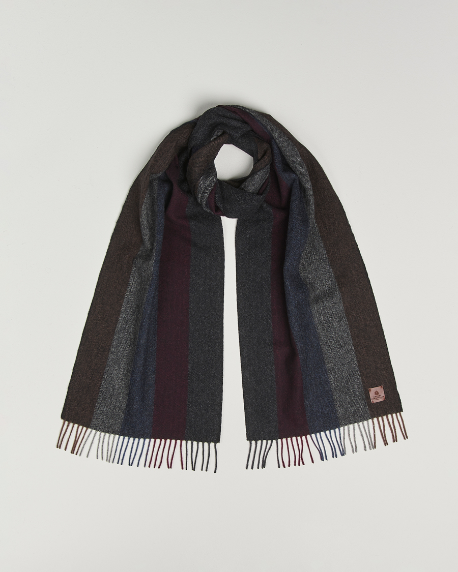 Mies | Amanda Christensen Merino Wool Herringbone Striped Scarf Multi | Amanda Christensen | Merino Wool Herringbone Striped Scarf Multi