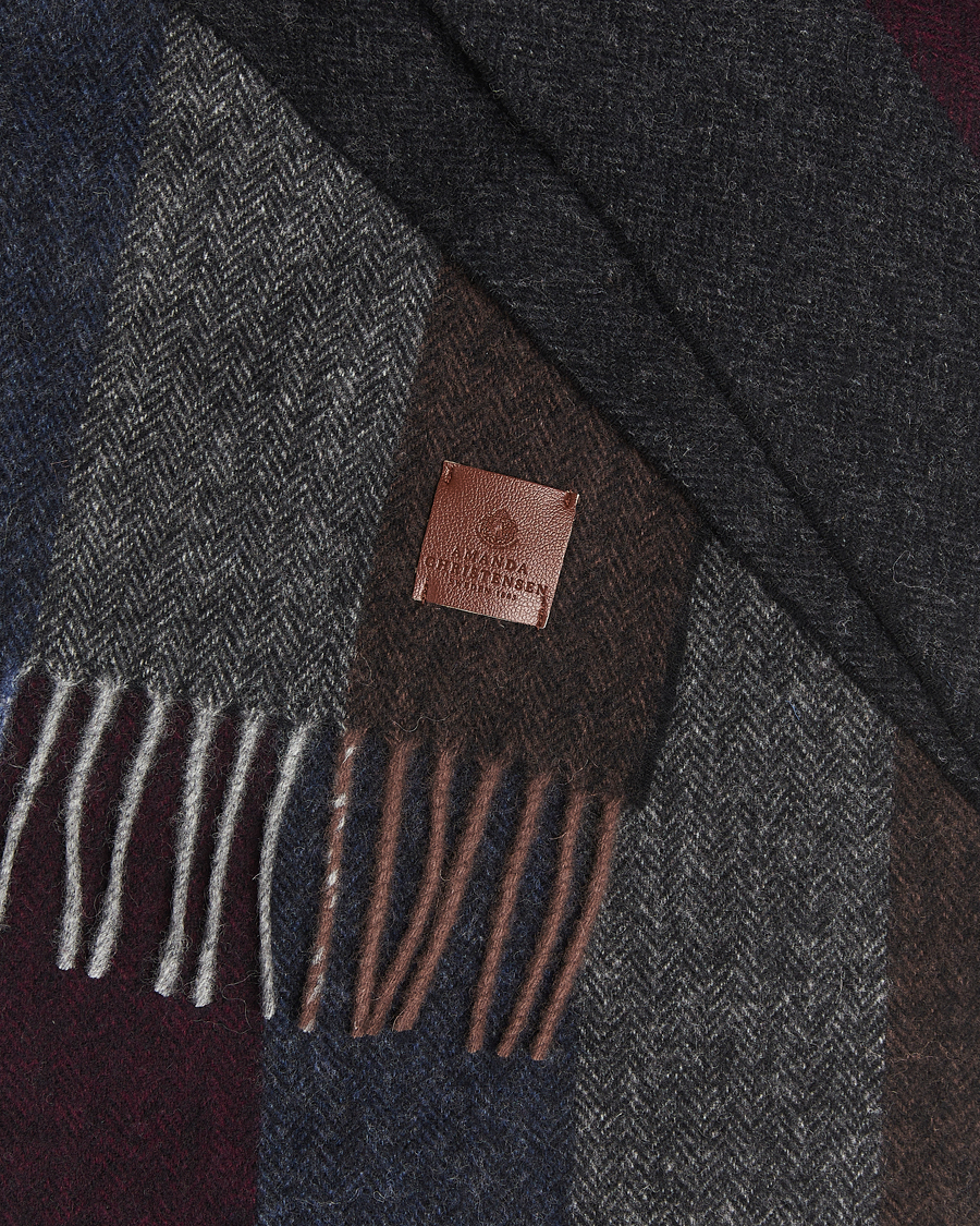 Mies | Amanda Christensen Merino Wool Herringbone Striped Scarf Multi | Amanda Christensen | Merino Wool Herringbone Striped Scarf Multi