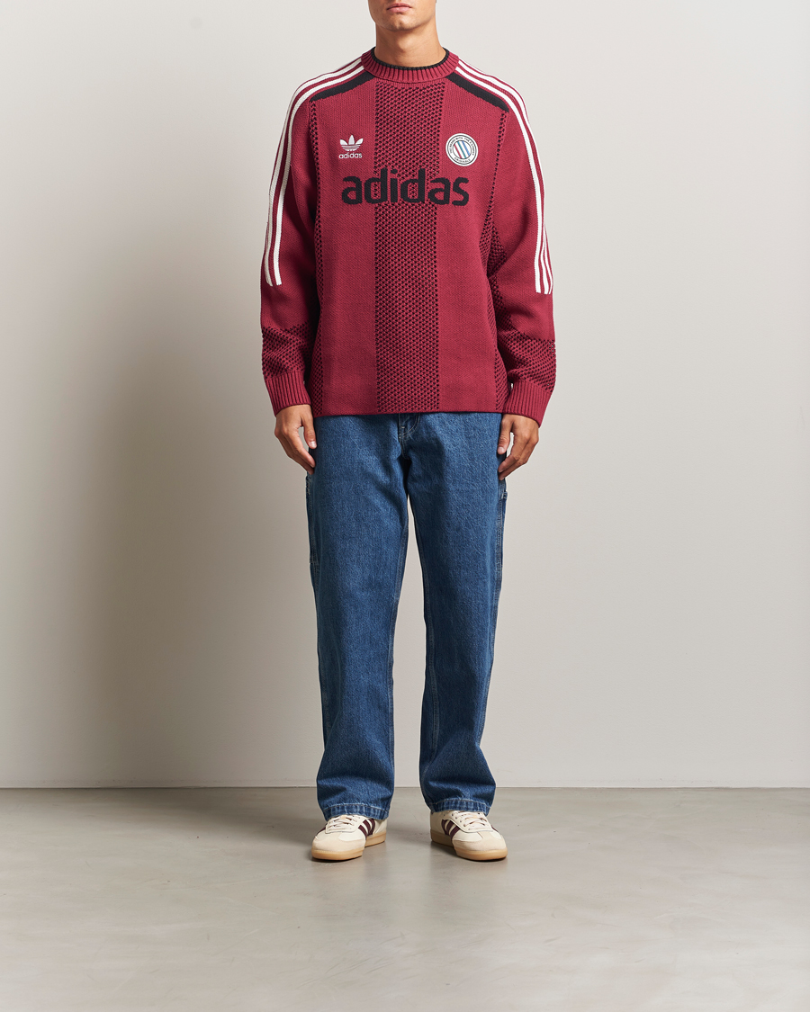 Mies | Puserot | adidas Originals | Knitted Football Sweater Legacy Burgundy