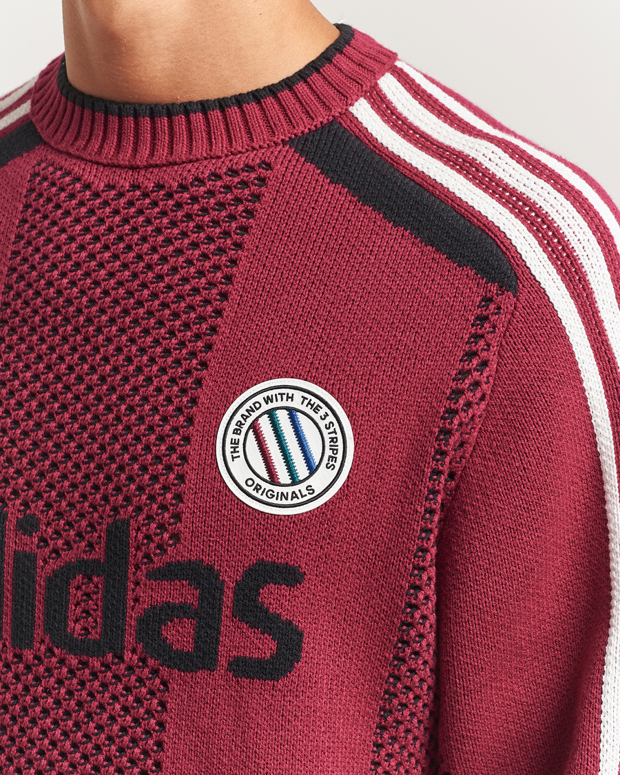 Mies | Puserot | adidas Originals | Knitted Football Sweater Legacy Burgundy