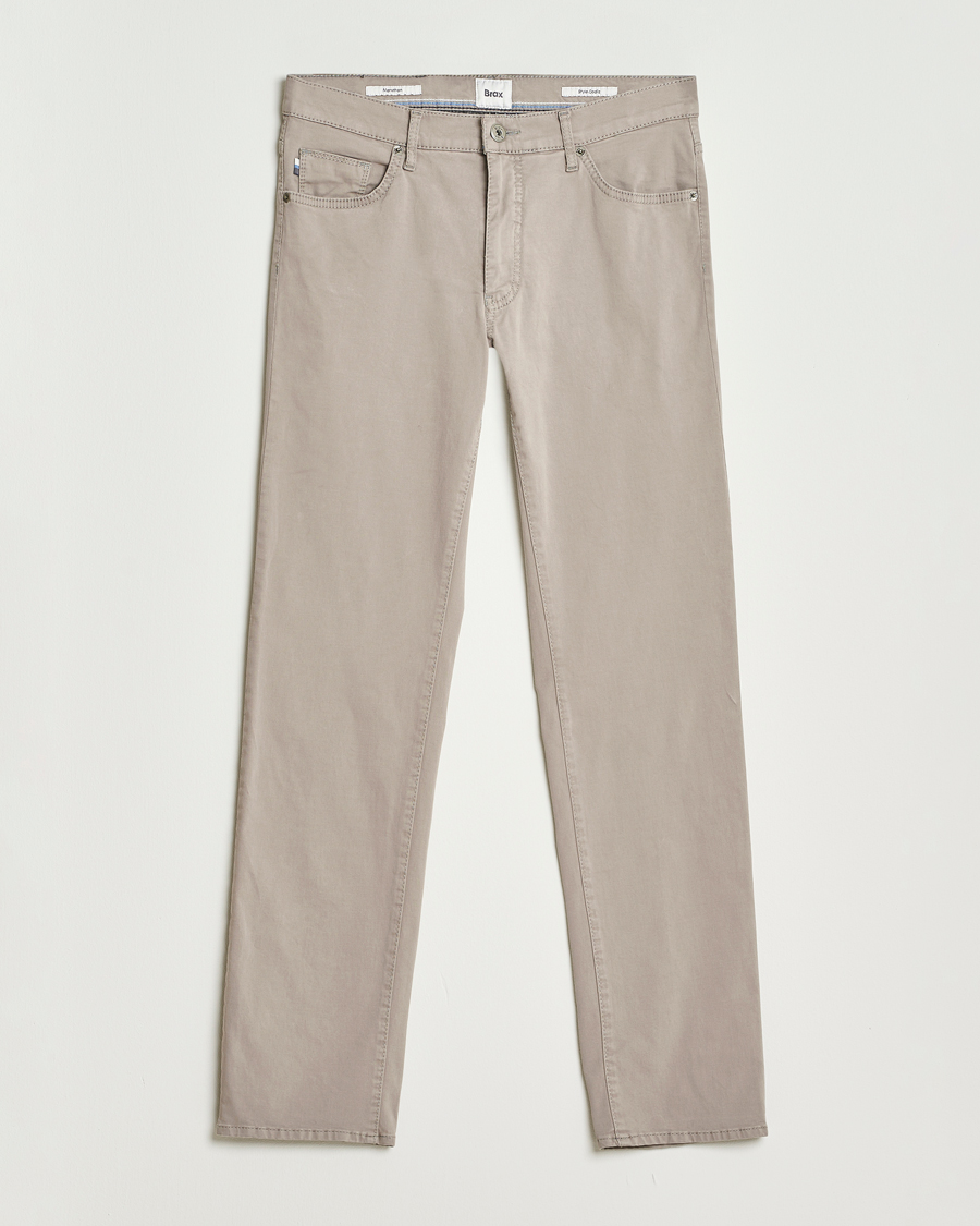 Mies | Housut | Brax | Cadiz Cotton Satin 5-Pocket Pants Stone