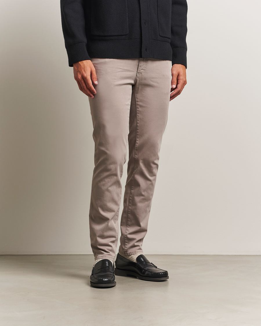 Mies | Housut | Brax | Cadiz Cotton Satin 5-Pocket Pants Stone