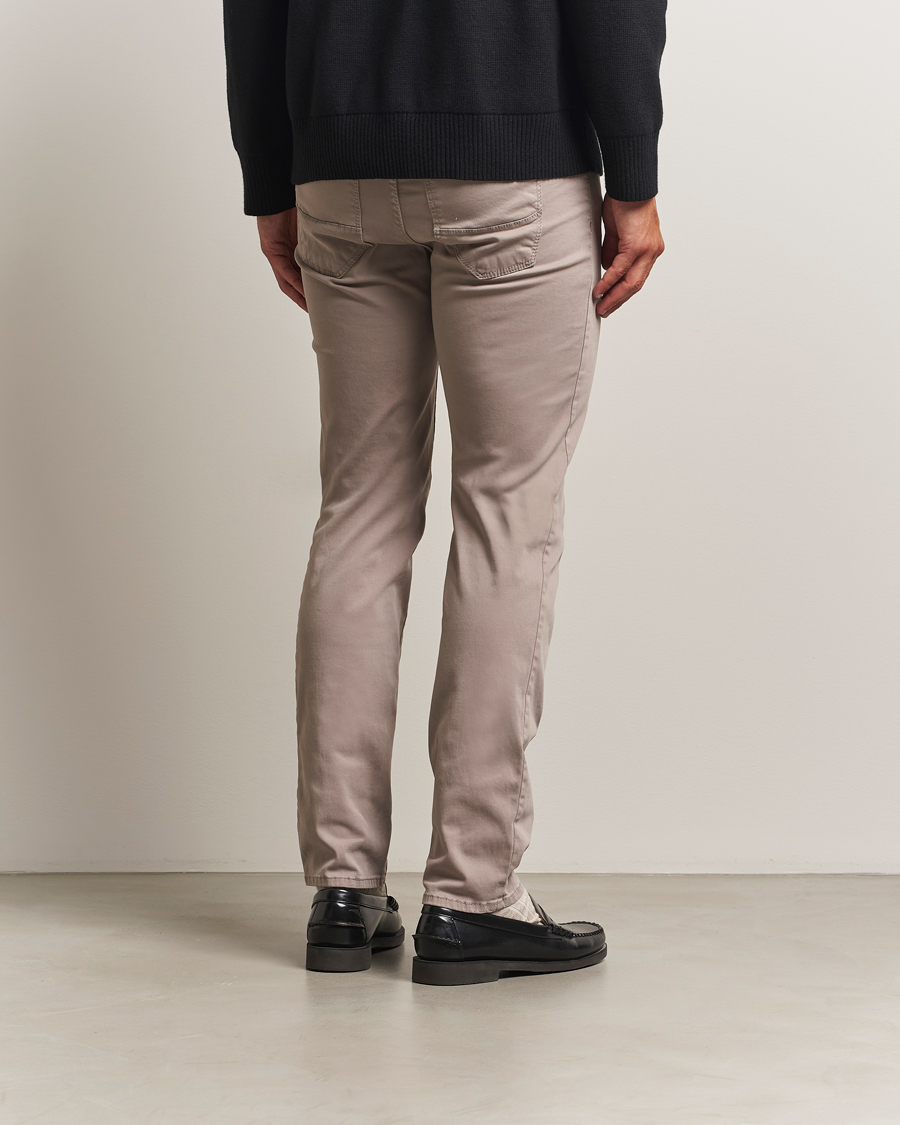 Mies | Housut | Brax | Cadiz Cotton Satin 5-Pocket Pants Stone