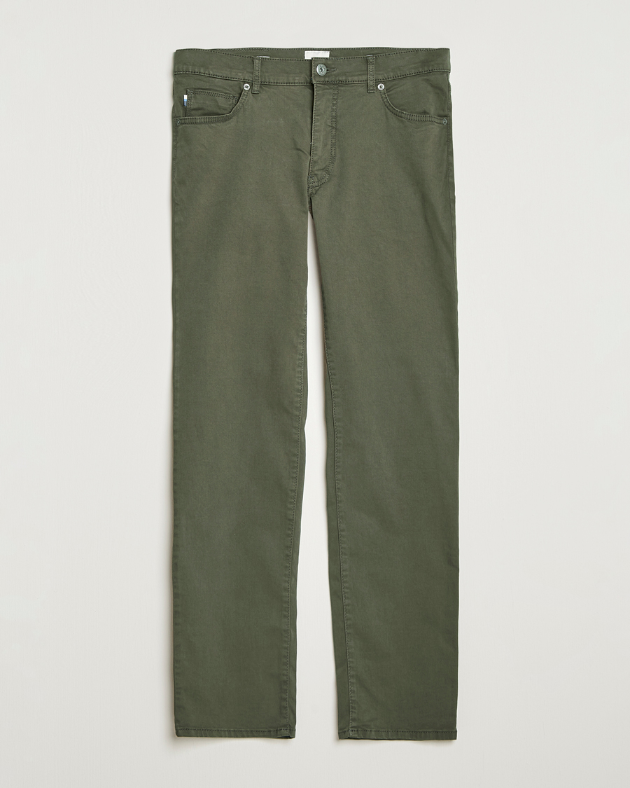 Mies | Housut | Brax | Cadiz Cotton Satin 5-Pocket Pants Olive