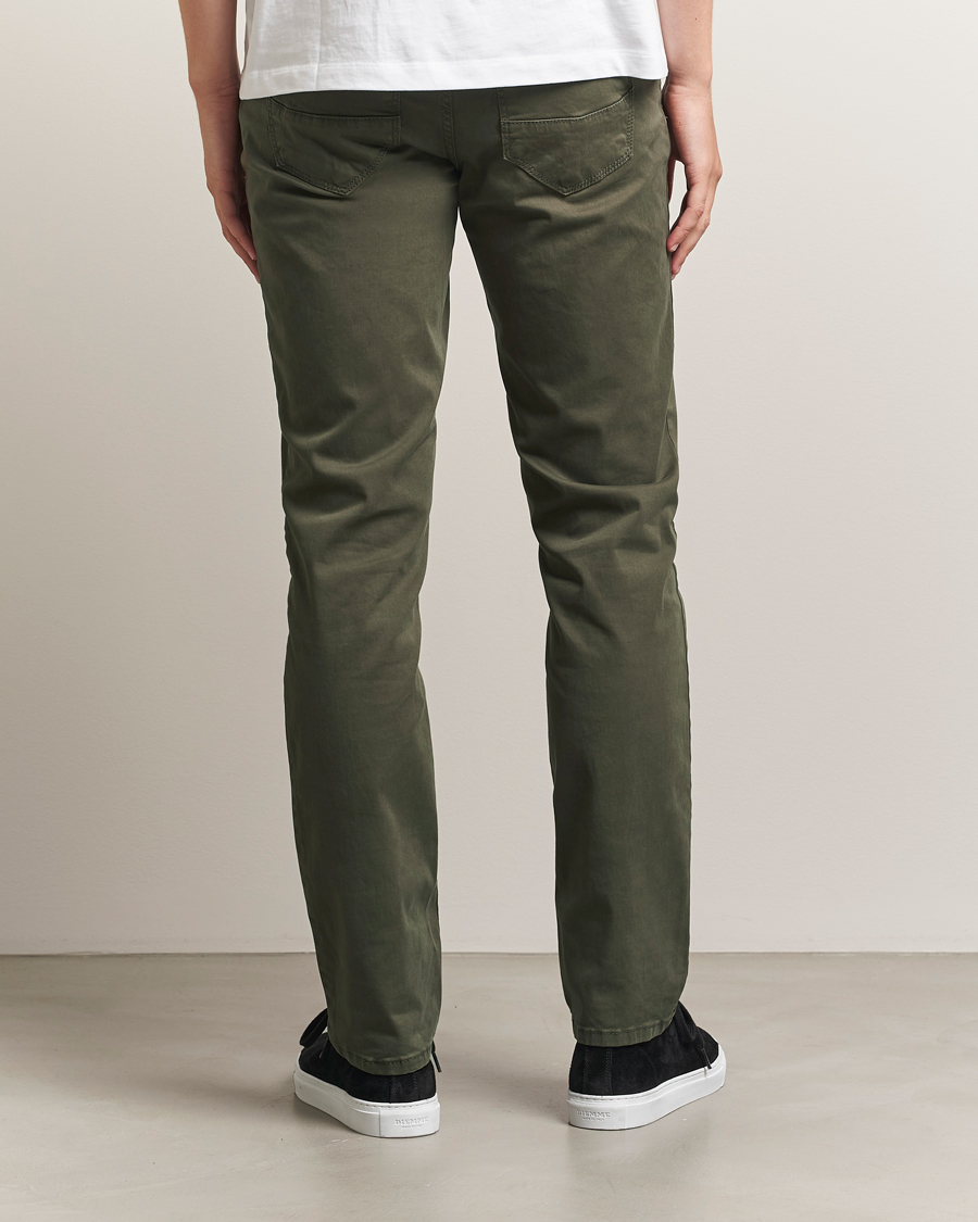 Mies | Housut | Brax | Cadiz Cotton Satin 5-Pocket Pants Olive