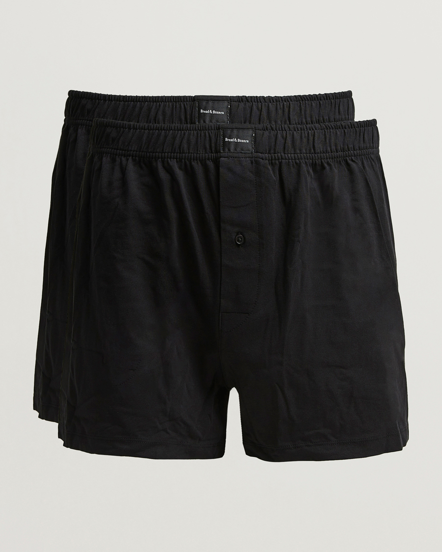 Mies | Alusvaatteet | Bread & Boxers | 2-Pack Jersey Boxer Shorts Black
