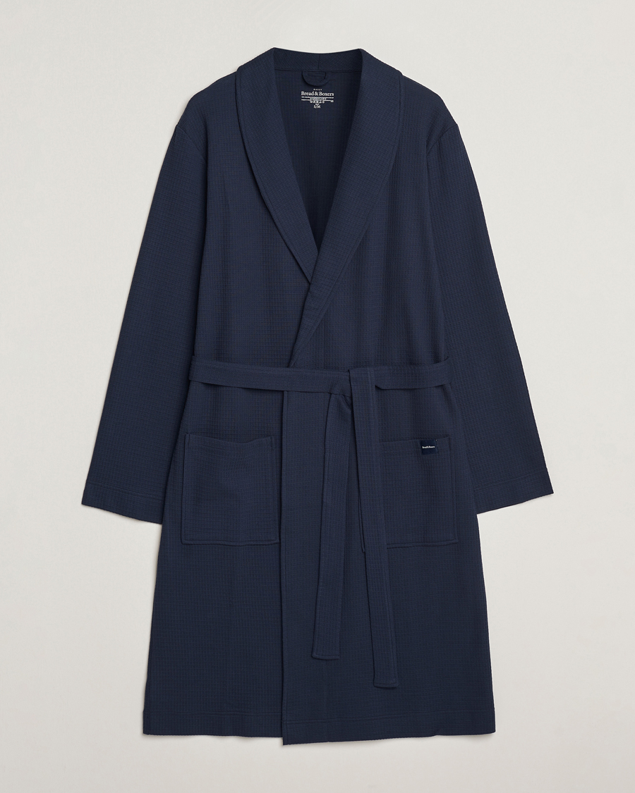 Mies | Yöpuvut ja kylpytakit | Bread & Boxers | Waffle Robe Navy Blue