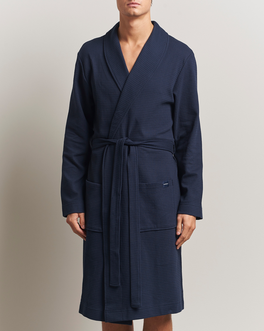 Mies | Yöpuvut ja kylpytakit | Bread & Boxers | Waffle Robe Navy Blue