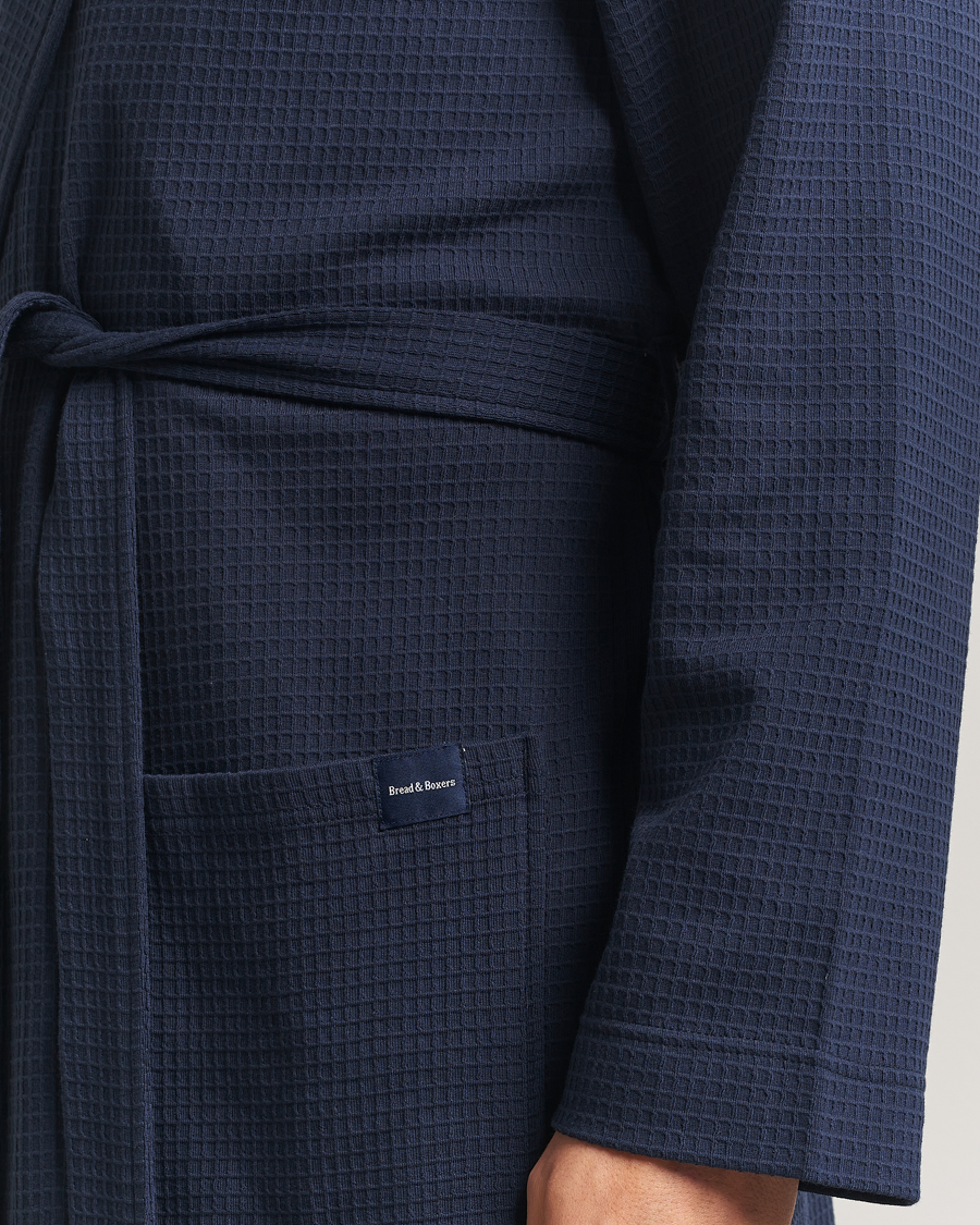 Mies | Yöpuvut ja kylpytakit | Bread & Boxers | Waffle Robe Navy Blue