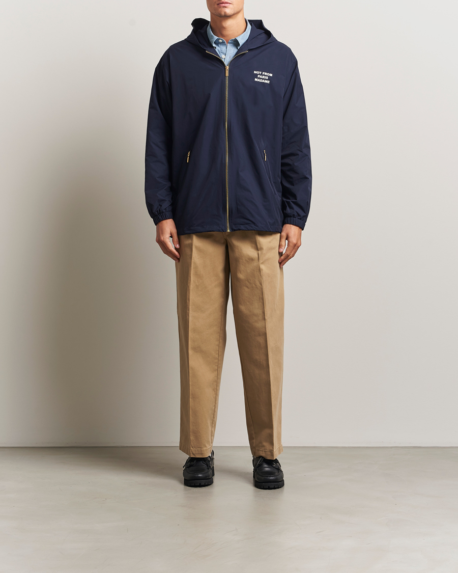 Mies | Takit | Drôle de Monsieur | La Veste Capuche Slogan Jacket Navy