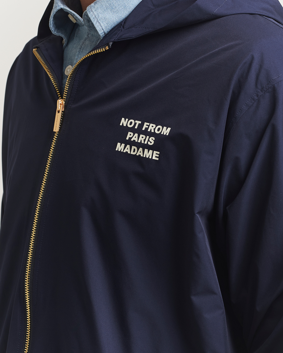 Mies | Takit | Drôle de Monsieur | La Veste Capuche Slogan Jacket Navy
