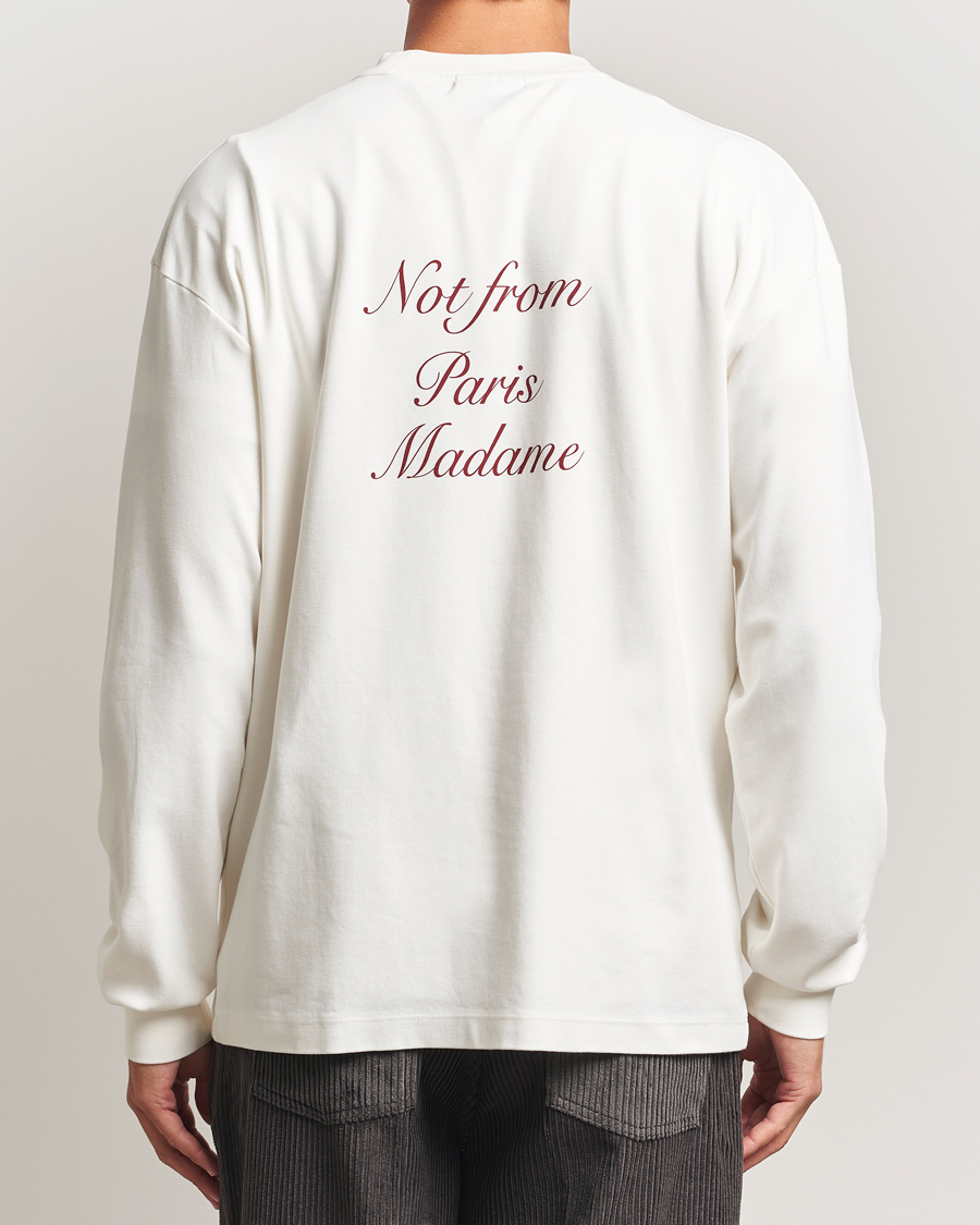 Mies | T-paidat | Drôle de Monsieur | Slogan Calligraphy Long Sleeve T-shirt Off White