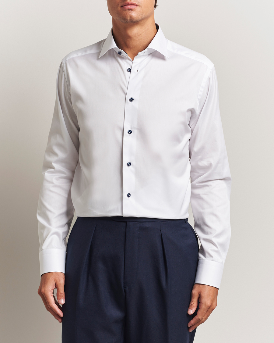 Mies | Kauluspaidat | Eton | Slim Fit Signature Twill Contrast Shirt White