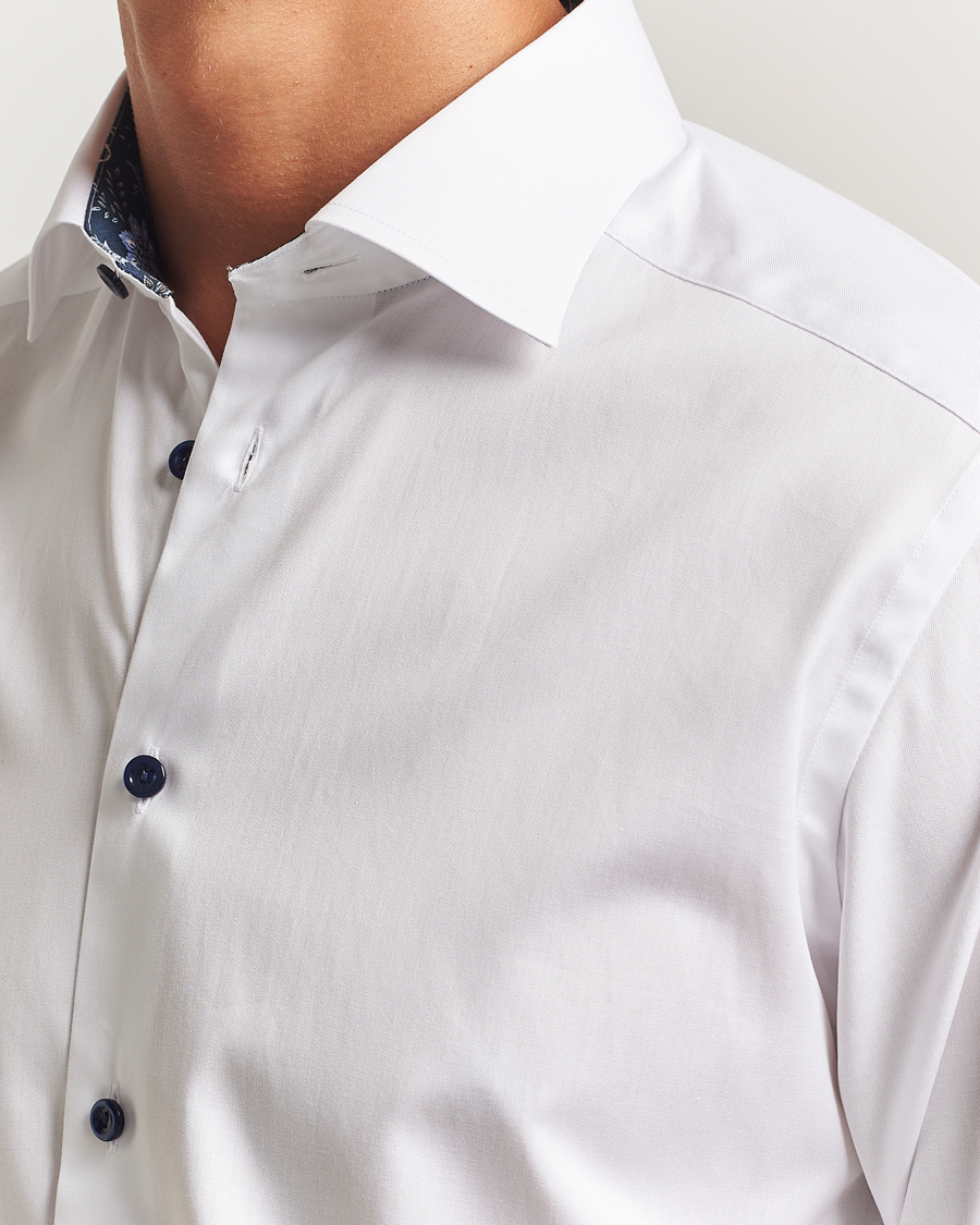 Mies | Kauluspaidat | Eton | Slim Fit Signature Twill Contrast Shirt White