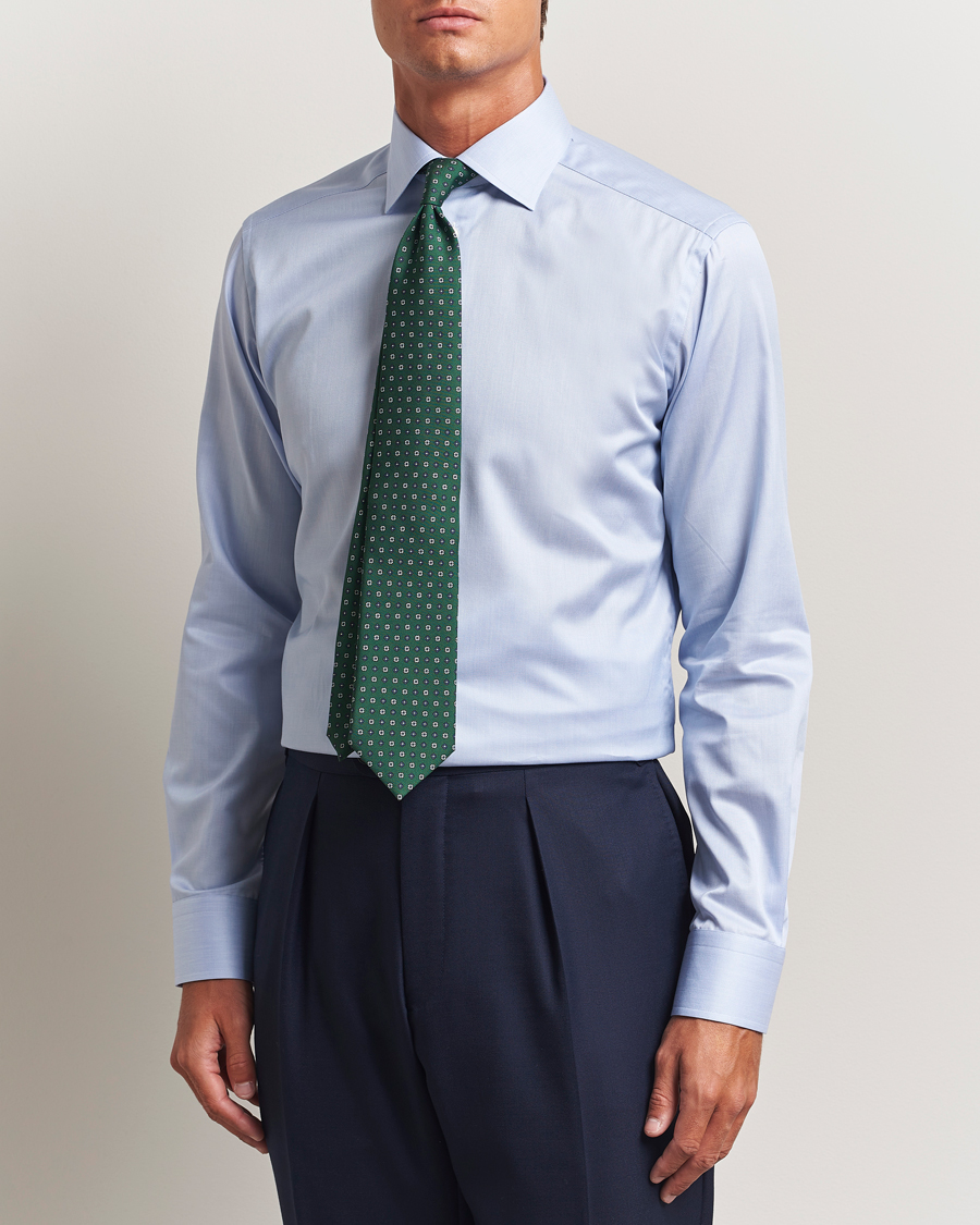 Mies | Kauluspaidat | Eton | Slim Fit Signature Twill Paspoal Shirt Light Blue