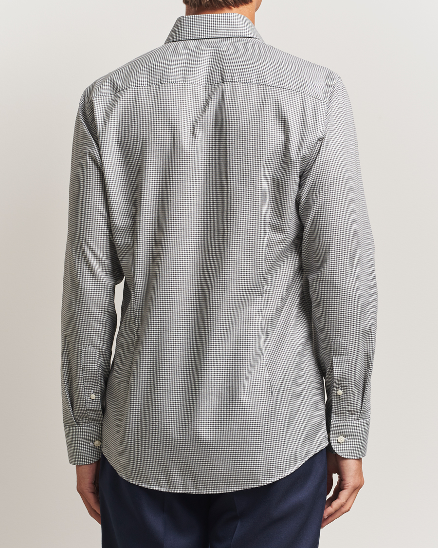 Mies | Kauluspaidat | Eton | Slim Fit Checked Wrinkle Free Flannel Shirt Dark Grey