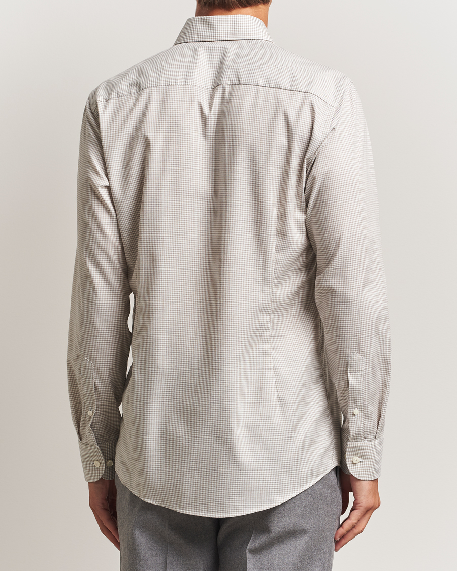 Mies | Kauluspaidat | Eton | Slim Fit Checked Wrinkle Free Flannel Shirt Beige