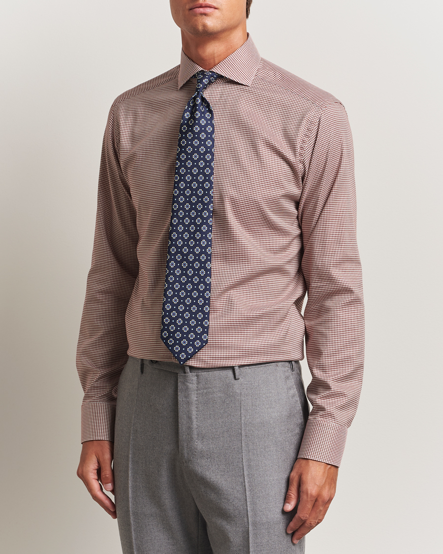 Mies | Kauluspaidat | Eton | Slim Fit Checked Wrinkle Free Flannel Shirt Red