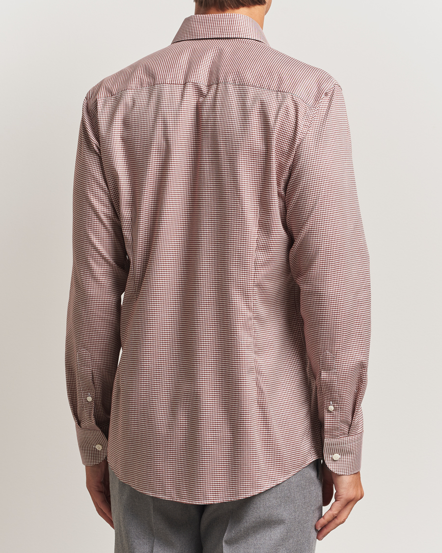 Mies | Kauluspaidat | Eton | Slim Fit Checked Wrinkle Free Flannel Shirt Red