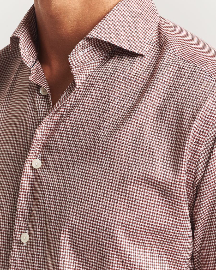Mies | Kauluspaidat | Eton | Slim Fit Checked Wrinkle Free Flannel Shirt Red
